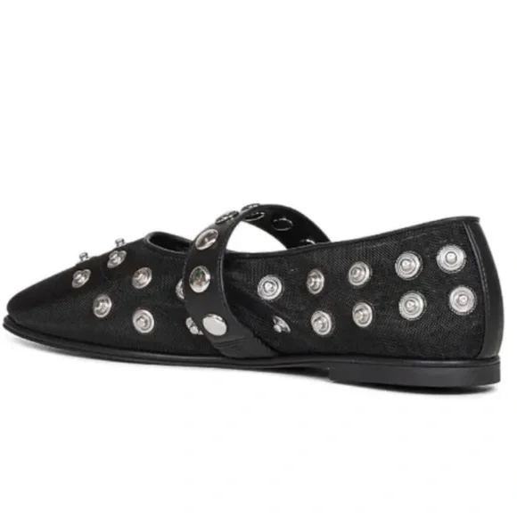 Stella McCartney Ryder mesh Ryder Popper-studded ballet flats
